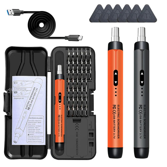 Precision Rechargeable Electric Screwdriver Set, 38-Piece Mini Wireless Repair Kit for Phones, Laptops & Electronics