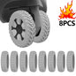 8-Pack Silicone Luggage Wheel Covers – 5 cm (2.0 in) Noise-Reducing Suitcase Caster Protectors