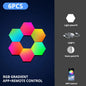 RGB Hexagonal Smart Wall Lamp - Color-Changing LED Panels with App Control, Music Sync & DIY Ambient Night Light for Bedroom Game Room