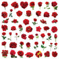 50/200PCS Transparent PET Flower Plant Material Stickers Handbooks Tablets Phone Water Cups Decor Stationary Notebook Stickers