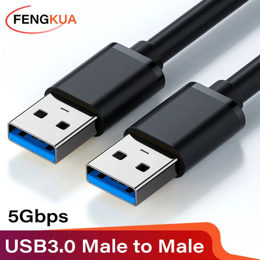 USB 3.0 Male-to-Male Cable 5Gbps High-Speed Data Cable for Computer, Laptop, External Hard Drive, TV