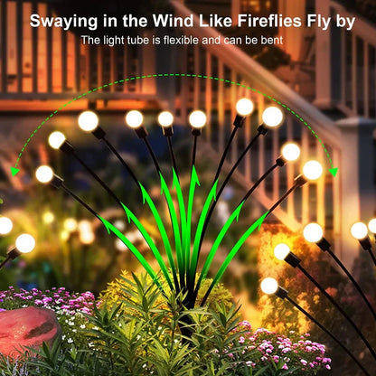 12Pack Solar LED Starburst Firefly Lights – IP66 Waterproof Garden & Lawn Decoration
