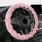 Fluffy Plush Steering Wheel Cover 38 cm (15 in) Pink, Warm Non-Slip Grip, Easy Install