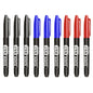 9-Pack Permanent Marker Pens, 1.5mm (0.06in) Fine Point Waterproof Ink — Black Blue Red