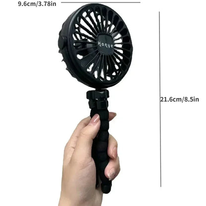 USB Rechargeable Folding Handheld Fan - Portable Silent Mini Fan for Stroller, Desk & Neck