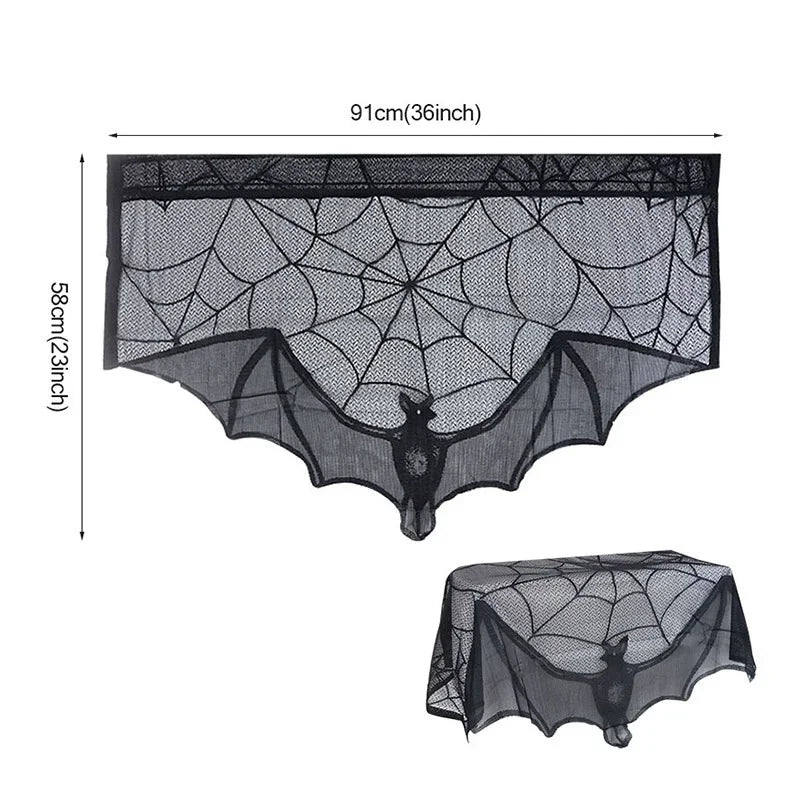 Black Bat Halloween Decoration Cloth - 91 x 58 cm