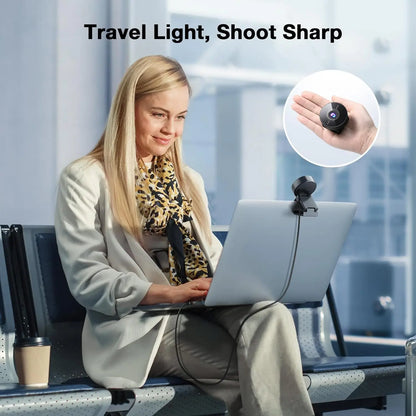 4K UHD USB Webcam with Built-In Microphone — 1080P/60fps HD Mini Camera for PC, Laptop & Desktop