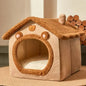 Foldable Pet House with Removable Mattress — Small / Medium / Large Cozy Dog & Cat Bed Winter Kennel