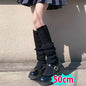 Y2K Fluffy Knit Leg Warmers for Women — Gothic Lolita Arm & Boot Covers, Lengths 40/50/70/75 cm (15.7–29.5 in), Black White