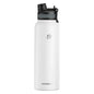 Insulated Stainless Steel Cycling Water Bottle — Vacuum Thermos 550/650/1000/1200ml (18.6/22/33.8/40.6oz) with Carry Handle