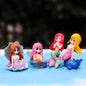 Little Mermaid Resin Figurine - Mini Aquarium Ornament, Cake Topper & Desk Decor