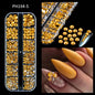 12 Grids Mixed Nail Rhinestones - SS6-SS30 Flat-Back Glass Gems for Nail Art