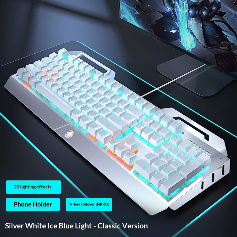 Eweadn Tk900 Wireless Gaming Mechanical Keyboard Mouse Headset Combo Blue Switch Metal Panel N Key Rollover For Desktop Pc
