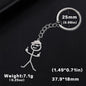 Teamer Funny Middle Finger Stickman Keychain 2025 Cute Trend School Bag Car Key Pendant Couple New Trinket Gift Keyring