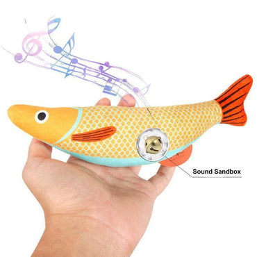 Catnip Plush Fish Toy - 3D Goldfish with Crinkle Sound for Cats & Kittens