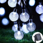 Solar Crystal Globe LED String Lights - IP65 Waterproof Solar Fairy Lights, 20/50/100 LED 5m/10m (16.4ft/32.8ft) for Garden, Patio & Party Decor