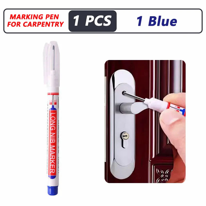 20mm Deep-Reach Long Nib Marker Pen for Wood & Metal — Waterproof Carpenter Marking Pen, 13.7cm (5.4in), Multi-Pack (1–40 pcs)