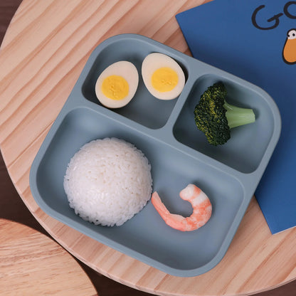 BPA Free Silicone Divided Suction Baby Plate