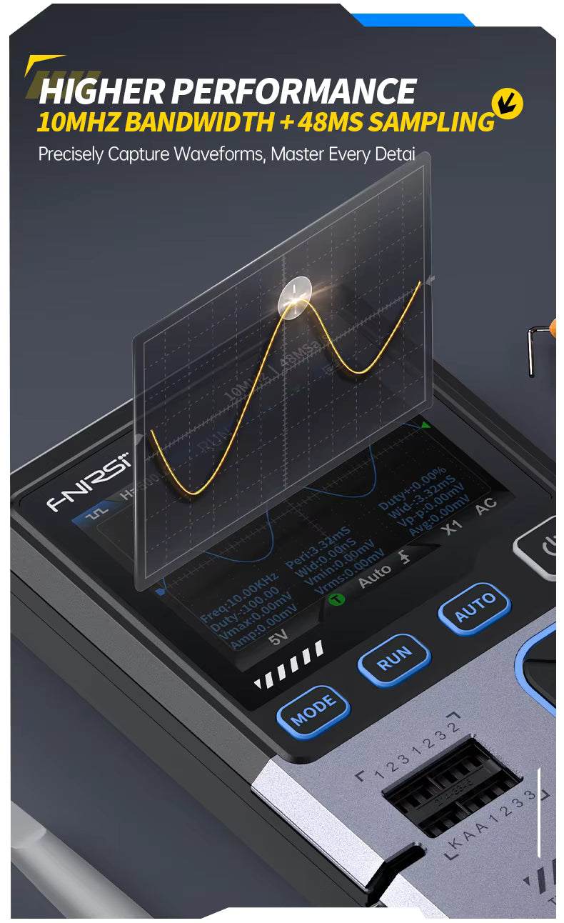 FNIRSI DSO-TC4 3-in-1 Portable Oscilloscope, Signal Generator and Component Tester