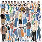 10/30/50pcs Ins Simple Fashion Hand-Painted Men Boy Stickers Laptop Phone Skateboard Notebook Cool Waterproof Sticker Kids Toy