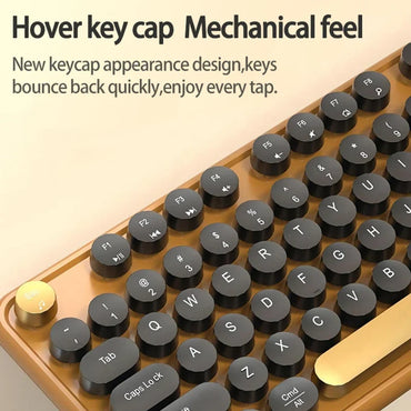 AULA AC306 Wireless Keyboard and Mouse  Combo Retro Round Key Cap Full-size 104-key Laptop for Office Entertainment