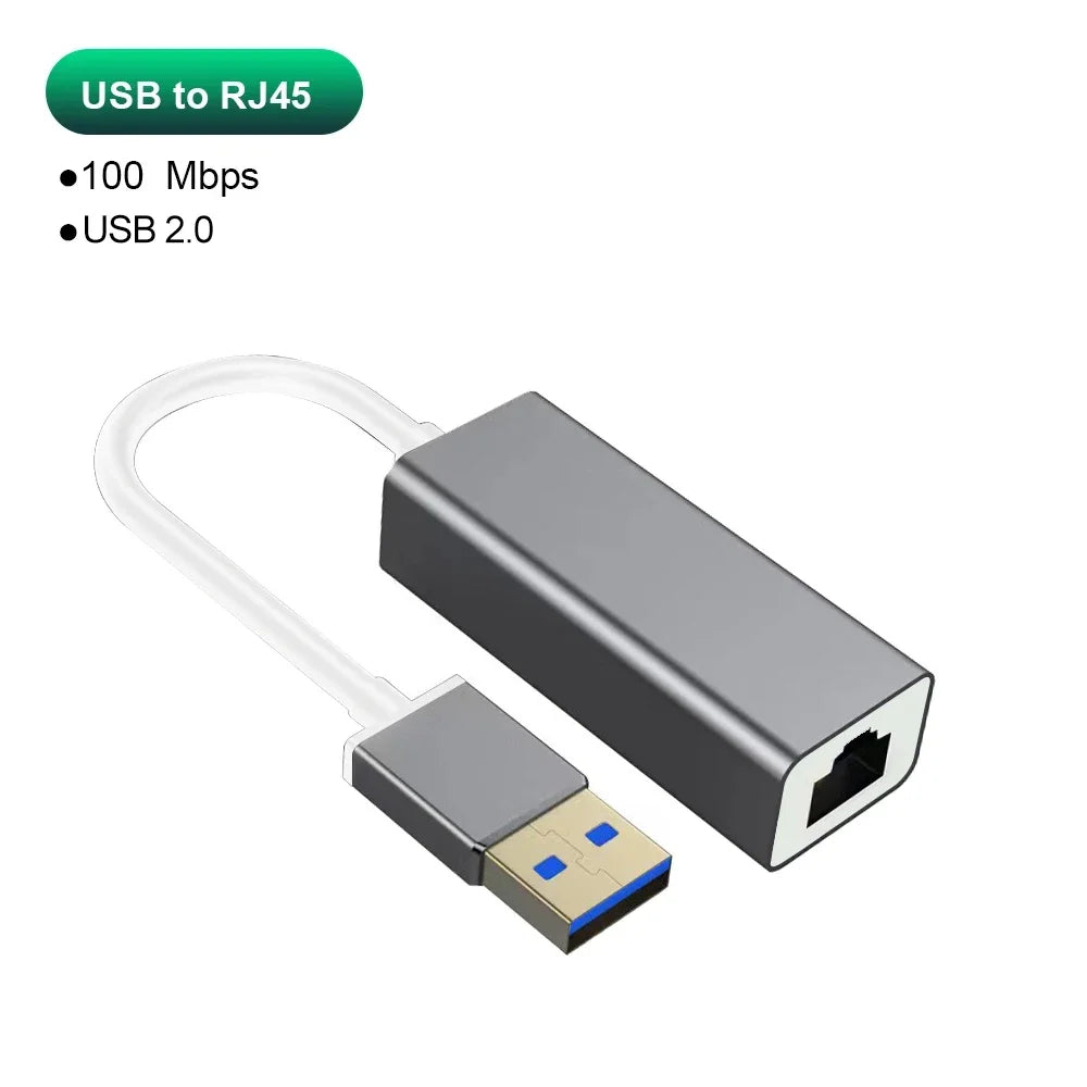 USB-C Gigabit Ethernet Adapter (USB 3.0) RJ45 Network Adapter - Plug & Play for MacBook, Windows, Linux, iPad, Android