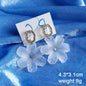 White Flower & Butterfly Dangle Earrings – Acrylic Pearl Heart Jewelry