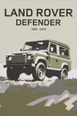 L-and-R-over Defender 90 Offroad Poster Classic Retro Automotive Poster Canvas Prints Classic Off-road Vehicle Aesthetic Print