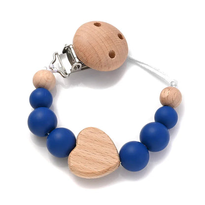 Baby Pacifier Chain Clip Silicone Teether Beads Soother Toy