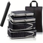 6-Piece Travel Compression Packing Cubes Set with Shoe Bag - Mesh Lightweight Luggage Organizers