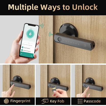 Viladepot Smart Lock Fingerprint Door Lock App Control Passcode Unlock Electronic Touchscreen Keypad