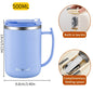 500ml (16.9oz) 304 Stainless Steel Double-Layer Insulated Travel Mug with Handle, Sealed Vacuum Flask