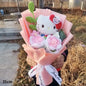 Kawaii Cat Plush Bouquet with Soap Rose Flowers — Cute Valentine's Day, Birthday & Graduation Gift