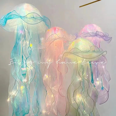 Jellyfish LED Lantern Night Light - Hanging Ocean Mermaid Bedroom & Party Decor for Kids