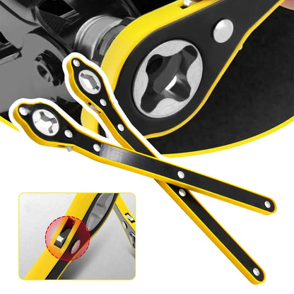 Universal Car Jack Crank Handle Set — 2-Piece Labor-Saving Ratchet Wrench & Cross Handle Accessories