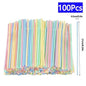 Multicolor Flexible Plastic Drinking Straws — Reusable Cocktail & Boba Straws 8.3 in (21 cm) x 0.2 in (5 mm) — Packs 50–6000 for Parties & Weddings