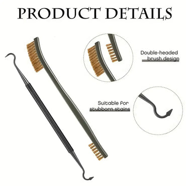 3/4/7-Pack Double-Ended Hook & Wire Brush Set – Reusable Cleaning & Polishing Brushes for Car, Home & DIY