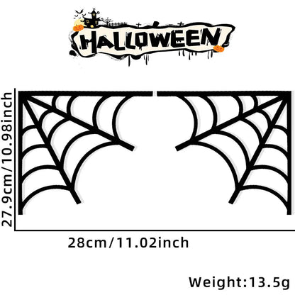 Halloween Door & Window Corner Decorations – Non-Woven Fabric Stickers with Bats, Pumpkins & Spider Webs – 10 Styles for Home Party Decor