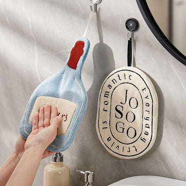 Thickened Coral Fleece Hand Towel – Super Soft Water-Absorbent Hanging Handkerchief for Kitchen & Bathroom