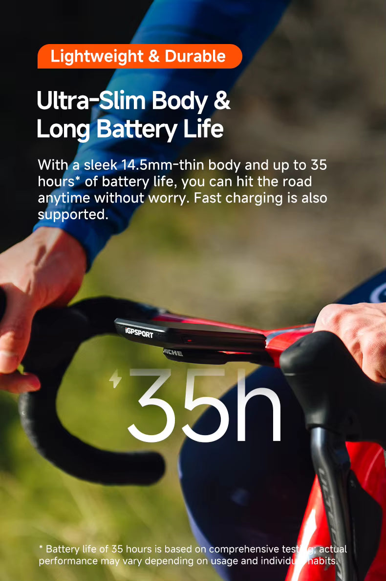 iGPSPORT BiNavi GPS Bike Computer - Touchscreen Map Navigation, 35hr Battery, IPX7, iClimb 3.0, Route Planning