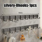 Heavy-Duty Adhesive Wall-Mounted Towel and Clothes Hook - No-Drill Stainless Steel Multi-Hook for Bathroom and Kitchen