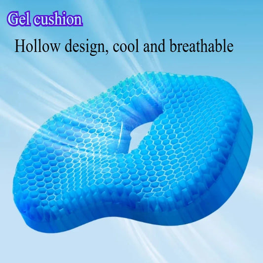 U-Shaped Gel Seat Cushion – Ergonomic Cooling Gel & Latex Foam Coccyx Cushion for Office, Car & Home