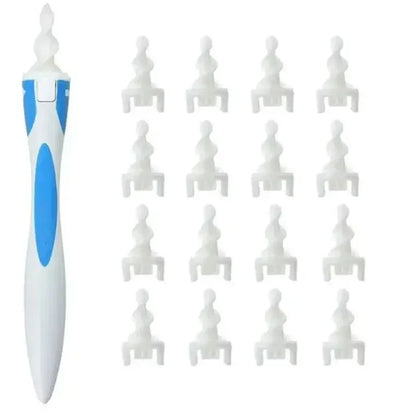 Ear Wax Remover Tool – Soft Silicone Ear Cleaner with 16 Replacement Tips