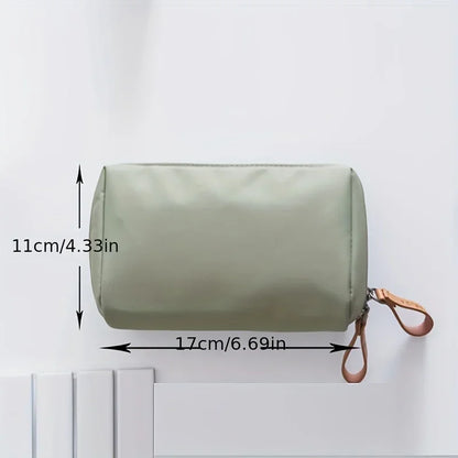 Small Solid Color Portable Makeup Bag - Waterproof Travel Cosmetic Pouch Organizer