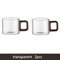 2/4/6-Pack Heat-Resistant Borosilicate Glass Tea & Espresso Cups with Walnut Handle, 120 ml (4 fl oz)