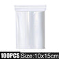 Clear Thick Resealable PE Bags – Reclosable Zip Storage Pouches for Jewelry, Food & Crafts (Sizes 4×6–12×18 cm / 1.6×2.4–4.7×7.1 in, 100–500 Pack)