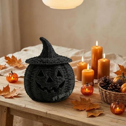 Resin Halloween Pumpkin Decoration with Witch Hat - 6 Styles