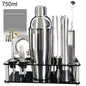 13-22 Pc Boston Cocktail Bar Tool Set – Stainless Steel Shakers 750ml/600ml with Acrylic Holder