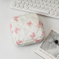 Large Capacity Period Pouch - Cute Cartoon Bow Sanitary Napkin & Tampon Organizer Bag