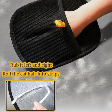 Reusable Double-Sided Pet Hair Removal Gloves for Sofa, Carpet & Clothing